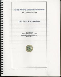 Coppadona, Peter R. photocopies of correspondence from the National Archives