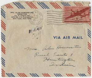 Howenstine, Alan – correspondence, 1945 August