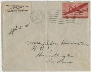 Howenstine, Alan – correspondence, 1945 September-October