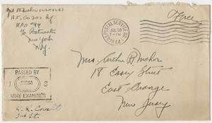 Mohor, Arthur (b. 1924) - correspondence to his parents from Camp Shanks and England, 1944 July-September