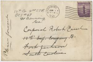 Cassel, Robert - correspondence from Fort Benning, Ga., 1942 June