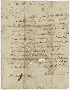 Correspondence - Joseph McConnel to Joseph Shields regarding boundary dispute