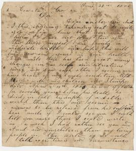 Correspondence - Sarah Stamps to her uncle and aunt