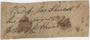 Tax receipt - James Shields