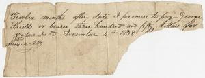 Promissory note - George Shields - Moses Pitts