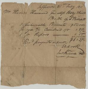 Receipt - Thomas Thurmond - Polly Shields