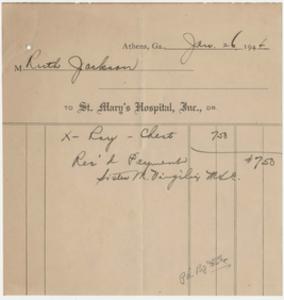 Medical bill - Ruth Jackson