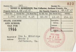 County taxes - notes, receipts