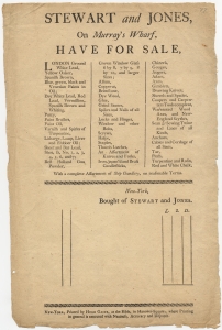 Stewart and Jones on Murray's wharf, have for sale, London ground white lead, yellow oaker, Spanish brown...