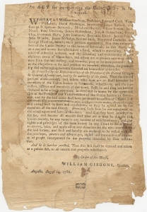 An act for incorporating the Unity Society in Savannah ... By order of the house, William Gibbons, speaker
