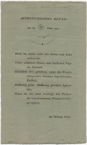 Astronomischer Beweis am 16. Febr. 1810 ... des Seebergs Seher