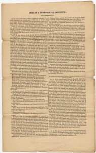 Indiana Historical Society. On the 11th of December, 1830, a number of citizens of Indiana convened from various parts of the state at the seat of government, formed themselves into an association under the name of....