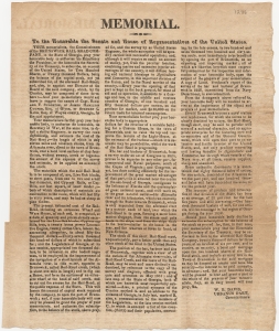 Memorial. To the Honourable the Senate and House of Representatives of the United States ...Brunswick Railroad Commission... W.B. Davis, Urbanus Dart, Commissioners