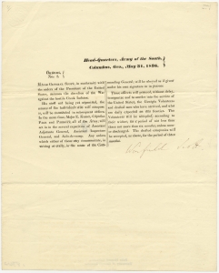 Head-quarters, Army of the South, Columbus, GA, Orders, no. 1, Major General Scott assumes the direction of the War against the hostile Creek Indians