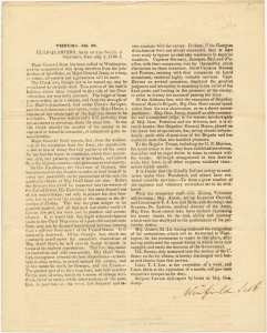 Orders-- No. 29. Headquarters, Army of the South, Columbus, GA; Major Gneral Scott has been called to Washington ... command of Army devolves to Major General Jesup