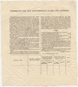 Prospectus for the Congressional Globe and Appendix