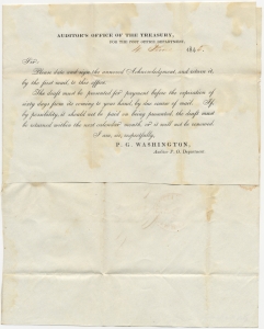 Auditor's Office of the Treasury, for the Post Office Department ... Please date and sign the annexed acknowledgment