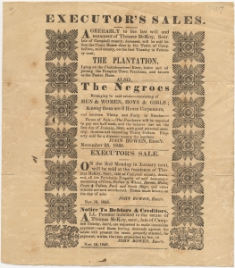 Executor's sales. Agreeably to the last will and testament of Thomas McKoy, Senr. late of Campbell County