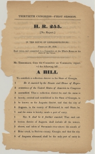 A Bill to establish a collection district in the state of Georgia to be known as the Augusta district that the city of Augusta be made a port of entry