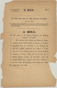A Bill for the relief of the Central Railroad and Banking Company of Georgia