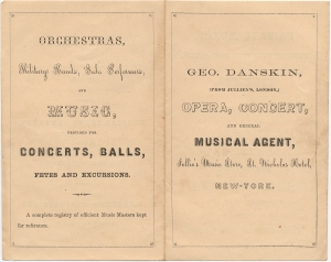 Geo. [George] Danskin, (from Jullien's, London) Opera, concert and general musical agent