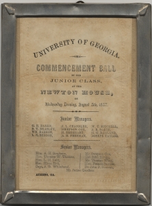 University of Georgia. Commencement Ball by the Junior Class at the Newton House