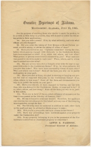 Executive Department of Alabama, Montgomery, Alabama, July 25, 1865. For the purpose of enabling those who desire to apply for pardon... Lewis E. Parsons