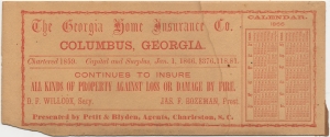The Georgia Home Insurance Co., Columbus, Georgia. Calendar [blotter]
