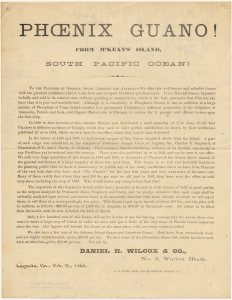Phoenix Guano! From M'Kean's Island, South Pacific Ocean! ... Daniel H. Wilcox & Co.