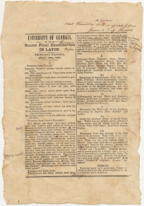 University of Georgia. Senior final examination in Latin. Professor Waddell. July 12th