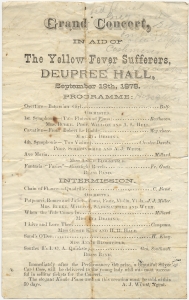 Grand Concert, in aid of the Yellow Fever Sufferers, Deupree Hall, September 19th