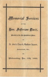 Memorial services of the Hon. Jefferson Davis ... at St. John's Church ...