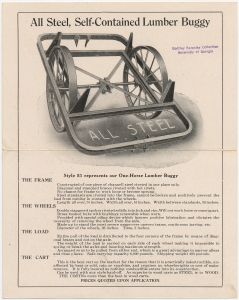 All steel, self-contained lumber buggy. Style 51