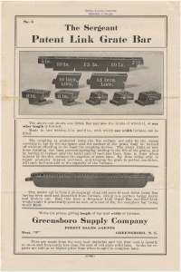 The Sergeant patent link grate bar. Greensboro Supply Company