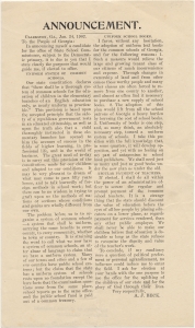 Announcement. Clarkston, Ga., Jan. 24, 1902. To the people of Georgia: In announcing myself a candidate for the office of State School Commissioner ... A.J. Beck