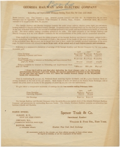Georgia Railway and Electric company. Refunding and improvement mortgage sinking fund five per cent ... Spencer Trask & Co.