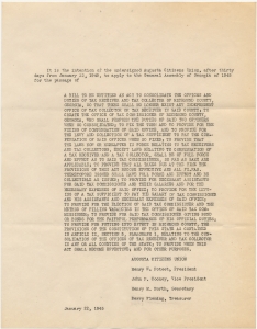 It is the intention ... Augusta Citizens Union... to apply to the General Assembly of Georgia ... for the passage of a bill ... to consolidate the offices and duties of tax receiver
