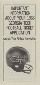 Important information about your 1968 Georgia Tech football ticket application