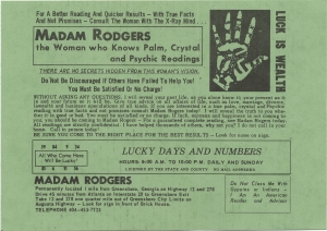 For a better reading and quicker results ... Madam Rodger, the woman who knows palm, crystal, and psychic readings