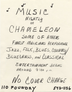 Music nightly at Chameleon ... 110 Foundry