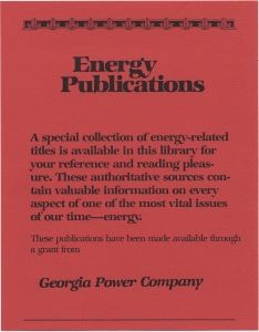 Energy publications ... Georgia Power Company