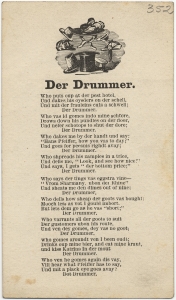 Der drummer. Who puts oup at der pest hotel, und dakes his oysders on der schell ...