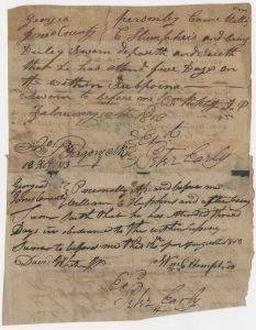Jones County - Subpoena - William Humphries (Betland v. Williams)