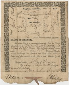 Oglethorpe County - Land Grant - Willis W. M. Dowdy - Lot no. 134-7-1, Cherokee County