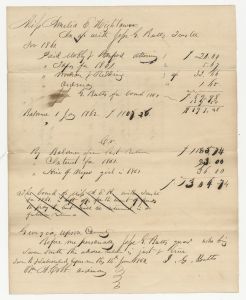 Upson County - Receipts - James Hightower, guardian of Amelia E. Hightower