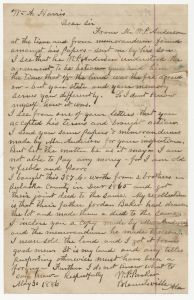 Blountsville - Correspondence - William A. Harris - W. P. Anderson
