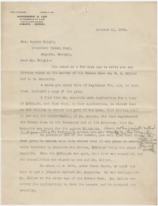 Tubman Home vs. W.K, Miller and J.S. Reynolds correspondence