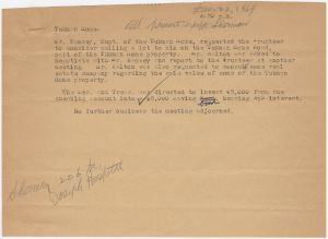 Tubman Home lot sale to Mr. James Ramsey correspondence