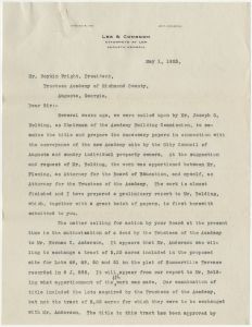Lansing B. Lee to Boykin Wright, Baker Avenue property