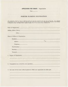 Porter Fleming Foundation grant application